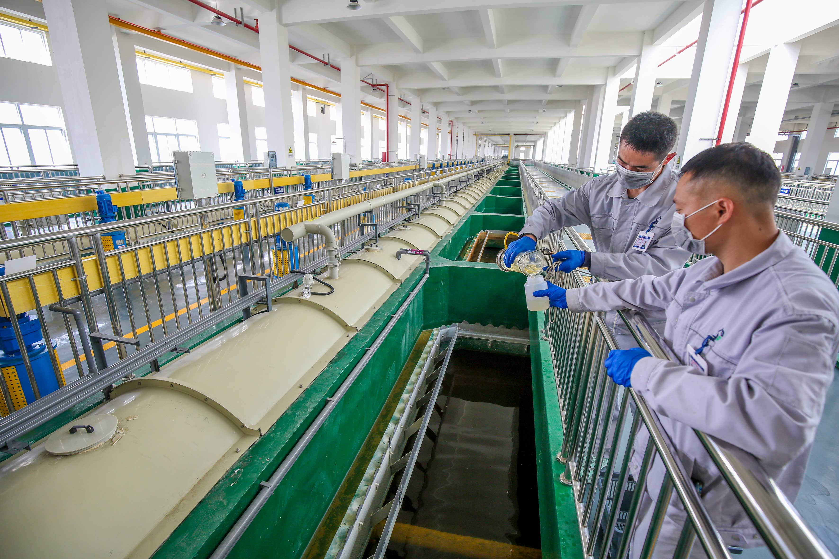 Daily sampling at a centralized wastewater treatment facility in an electroplating park