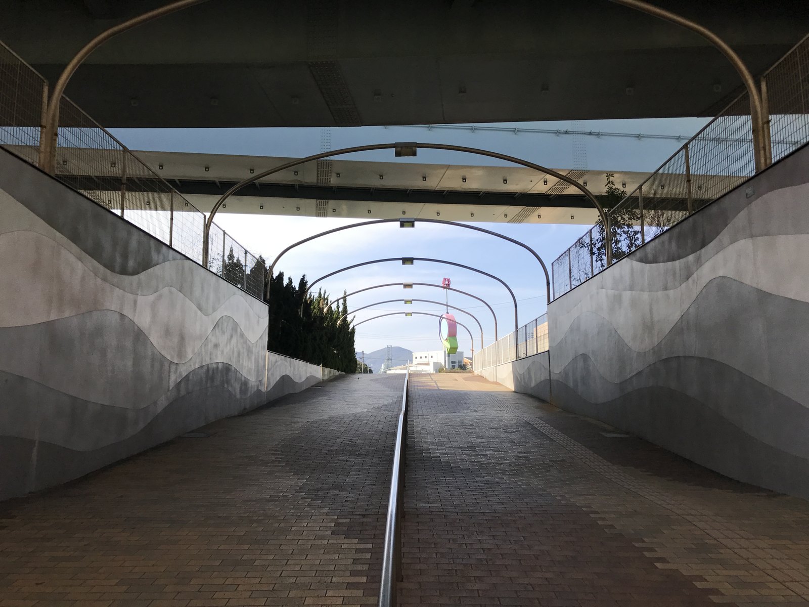 The viewing path for the former head office of the state-run Yawata Steel Works